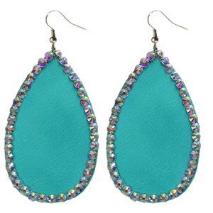 Teardrop Rhinestone Cowgirl Earrings Dangle Drop